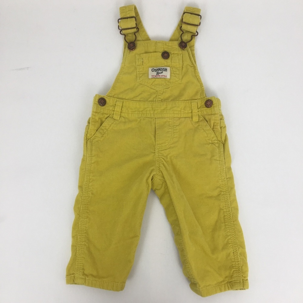 Oshkosh B’Gosh 1990’s Vintage Yellow Corduroy Overalls Kids Size 6 Months